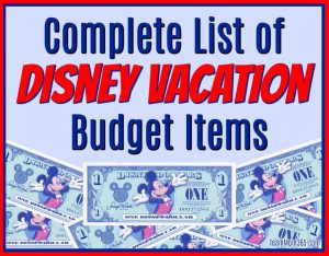 Complete List of Disney Vacation Budget Items